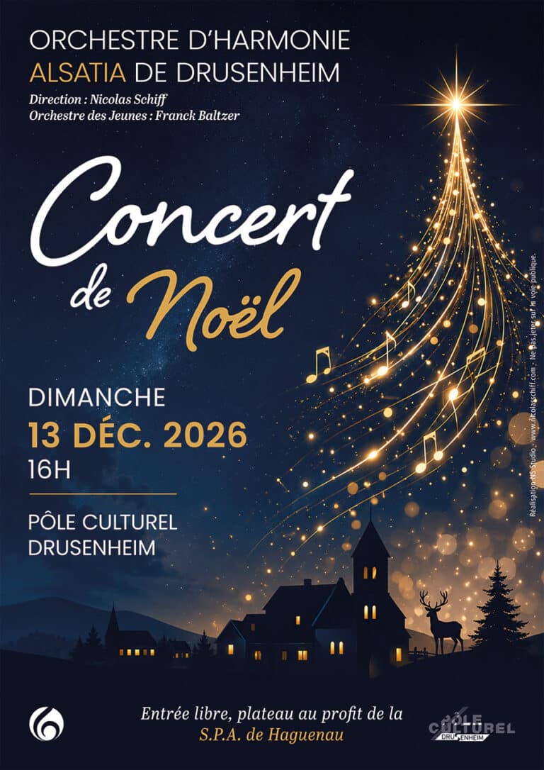 Concert de Noël Alsatia Drusenheim au profit de la SPA de Haguenau 2026